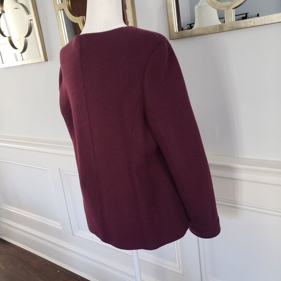 NWOT Beyond Threads Malbec Pleated Serena Peruvian Alpaca Wool Sweater Jacket LG - Picture 6 of 16